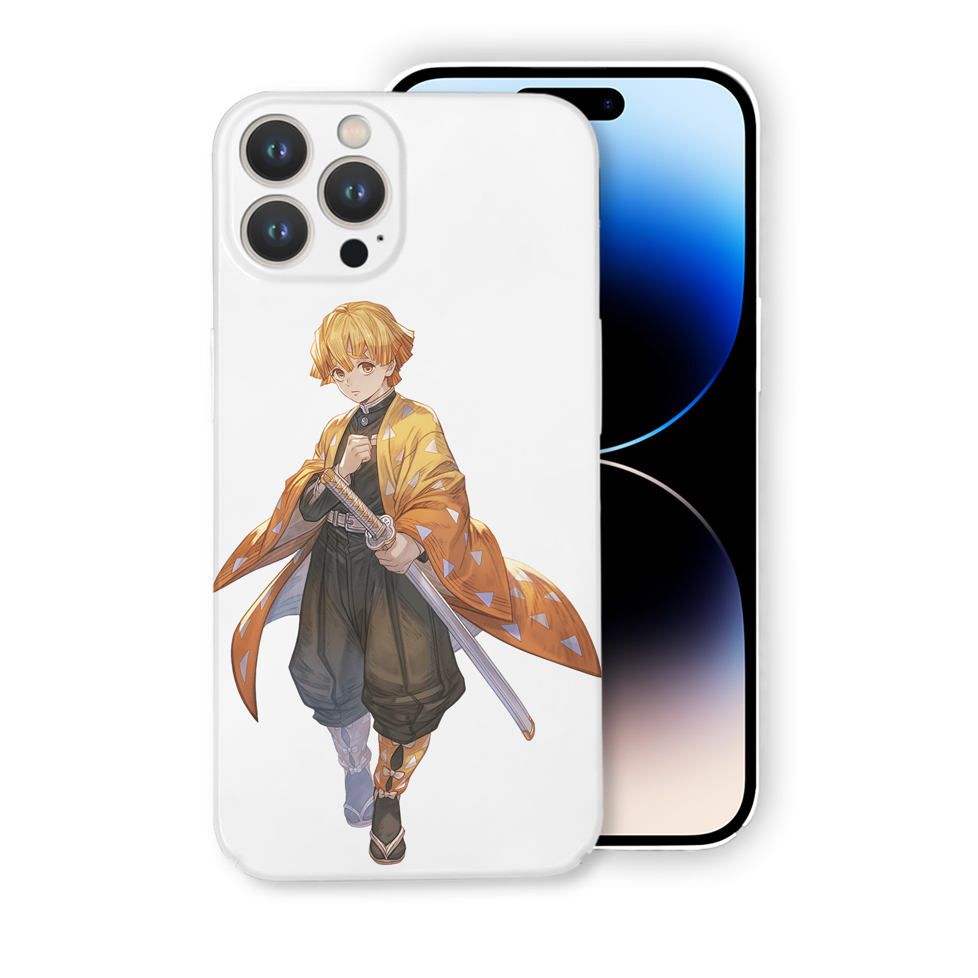 （画像用） 鬼滅の刃（きめつのやいば）我妻 善逸／あがつま ぜんいつ Agatsuma Zenitsu 【iPhone 14シリーズ対応】ハードケース